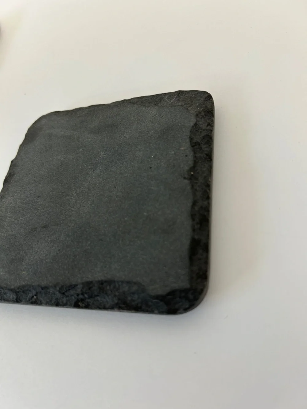 Crate & Barrel MCM Set of 4 Textured Grey Slate Drink Coasters Felt Feet 4”x4”